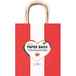 4001868137057 - 7 Papiertüten CLASSIC M rot natur grün je 2x creme metallic gold 180 x 210 cm