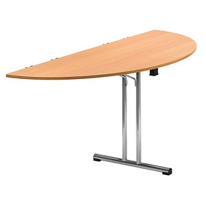 3700245508244 - Klapptisch mit abgerundeten Kanten Rundrohr-Gestell Plattenform rechteckig 1400 x 700 mm Gestell alufarben Platte Buche-Dekor kaiserkraft