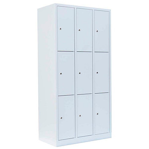 4061815517646 - Schließfachschrank signalweiß 520337 9 Schließfächer 885 x 500 x 1800 cm 4061815517646 LÜLLMANN