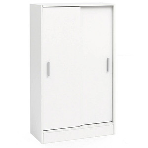 WOHNLING Schiebetürenschrank, WL5.817 weiß 2 Fachböden 60,0 x 29,0 x 108,0 cm