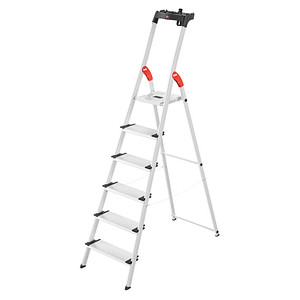 Hailo Haushaltsleiter L80 ComfortLine alu 6 Stufen, H: 208,0 cm