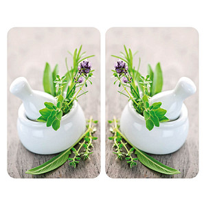 WENKO Herdabdeckplatten Kräutergarten bunt, 2 St.