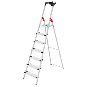 Hailo Haushaltsleiter 8040-707 L80 ComfortLine, 1x 7 Stufen, silber, Aluminium 4007126023964 Hailo