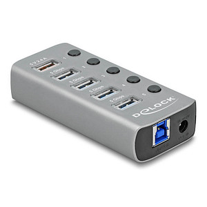 Image of DeLOCK USB-Hub 5-fach grau