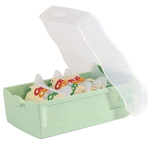 HAN CROCO Karteikasten DIN A8 für 500 Karteikarten pastellgrün-transparent mit Deckel