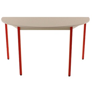 3700245510261 - Schreibtisch 140DRGR 65-130cm (H) 140x70cm (BxT) halbrund grau   rot 3700245510261 SODEMATUB