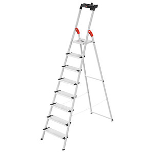 Hailo Haushaltsleiter L80 ComfortLine alu 8 Stufen, H: 255,0 cm