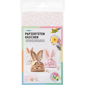 4001868129830 - Bastelset Papiertüten-Set Häschen braunrosaweiß 4001868129830 folia 9 Stück