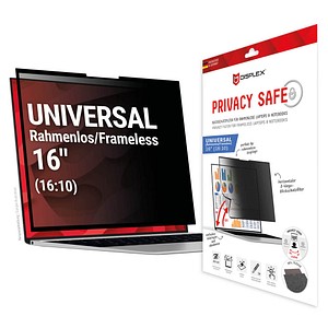 DISPLEX PRIVACY SAFE Wiederablösbarer 2-Wege Blickschutzfilter für Laptop/ Notebook (randlos/frameless) 16'' (16:10)