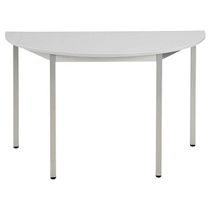 3700245399361 - Mehrzwecktisch lichtgrau alu halbrund Vierkantrohr alu 1200 x 600 x 740 cm 3700245399361 SODEMATUB