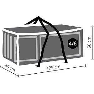 4043153103583 - Gartenmöbel-Schutzhülle BEST grau (anthrazit) B125cm H50cm L125cm Polyester Planen für Kissen 125x40x50 cm