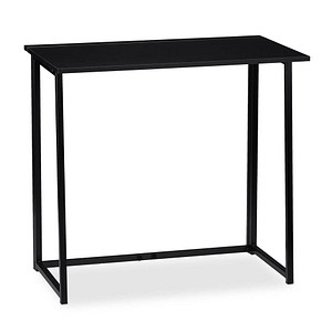 relaxdays Schreibtisch schwarz rechteckig, 4-Fuß-Gestell schwarz 80,0 x 45,0 cm