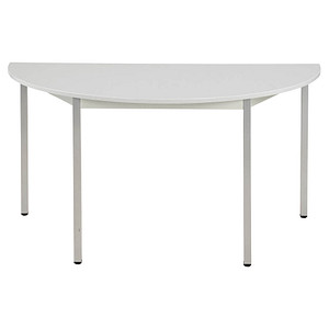 3700245399378 - Mehrzwecktisch lichtgrau alu halbrund Vierkantrohr alu 1400 x 700 x 740 cm 3700245399378 SODEMATUB