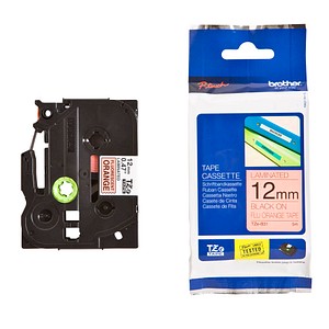 Beschriftungsband TZe-B31 TZEB31, 12 mm schwarz auf orange