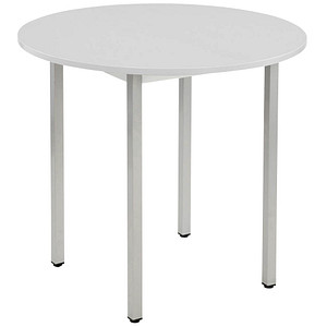 3700245399385 - Mehrzwecktisch lichtgrau alu rund Vierkantrohr alu 800 x 800 x 740 cm 3700245399385 SODEMATUB