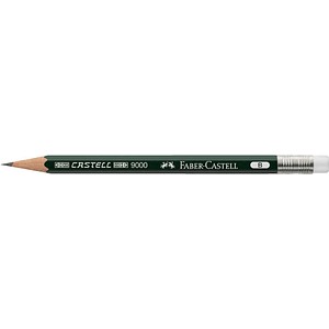 4005401190387 - FABER-CASTELL Castell 9000 Bleistifte B dunkelgrün mit Radierer 1 St