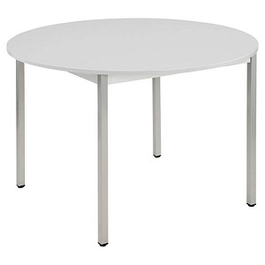 3700245399392 - Mehrzwecktisch lichtgrau alu rund Vierkantrohr grau 1100 x 1100 x 740 cm 3700245399392 SODEMATUB