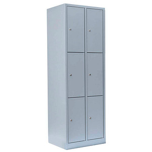 4061815517455 - Schließfachschrank lichtgrau 520320 6 Schließfächer 600 x 500 x 1800 cm 4061815517455 LÜLLMANN