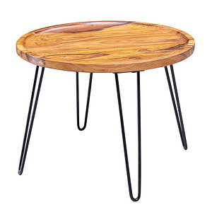 WOHNLING Couchtisch rund Massivholz sheesham 60,0 x 60,0 x 45,0 cm, 1 St.