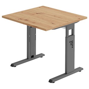 4032062192443 - Schreibtisch VOS08 R G manuell höhenverstellbar 65-85cm (H) 80x80cm (BxT) quadratisch asteiche graphit 4032062192443 Hamm 4032062192443 - Schreibtisch VOS08 R G manuell höhenverstellbar 65-85cm (H) 80x80cm (BxT) quadratisch asteiche graphit 4032062192443 Hamm