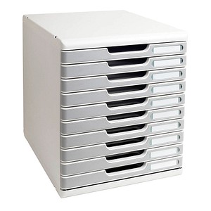 Exacompta Schubladenbox Modulo steingrau DIN A4 mit 10 Schubladen