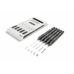 4013695266084 - COPIC Multiliner Fineliner schwarz 005 + 01 + 03 + 05 + 08 mm 4013695266084 COPIC 5 Stück 4013695266084 - COPIC Multiliner Fineliner schwarz 005 + 01 + 03 + 05 + 08 mm 4013695266084 COPIC 5 Stück