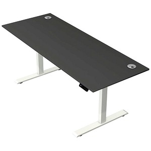 Kerkmann Move 2 Plus elektrisch höhenverstellbarer Schreibtisch anthrazit rechteckig, T-Fuß-Gestell weiß 200,0 x 80,0 cm