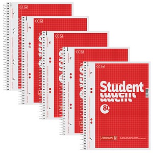 4003273344679 - 5 Collegeblöcke Student Kleinformat kariert DIN A5 Innenrand