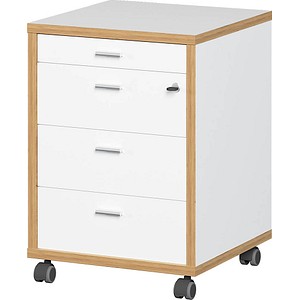 Helsinki Rollcontainer weiß, navarra-eiche 4 Auszüge