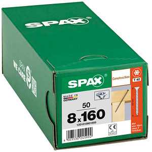 SPAX® Holzbauschrauben T40 Senkkopf WIROX 160mm  x 8 mm, 50 St.