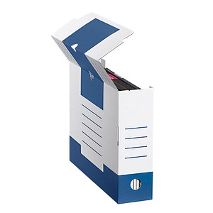 10 Cartonia Archivboxen weiß/blau 8,3 x 34,0 x 25,2 cm