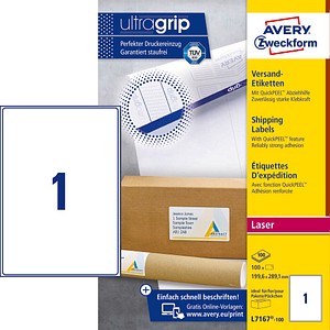 100 AVERY Zweckform Versandetiketten L7167-100 weiß