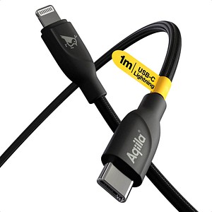 Aqiila CB21 Ladekabel schwarz, Kabellänge: 1,0 m, 30 Watt 8716778931850 Aqiila