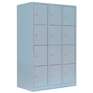 4061815519534 - Schließfachschrank lichtgrau 523430 12 Schließfächer 1185 x 500 x 1800 cm 4061815519534 LÜLLMANN