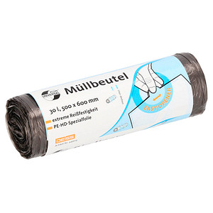 4001553710053 - DEISS UNIVERSAL PLUS Müllbeutel 30 Liter HDPE grau 143 g Rolle Anwenderfreundlicher Müllbeutel mit hoher Stabilität Maße (B x L) 500 x 600 mm 1 Rolle = 50 Beutel