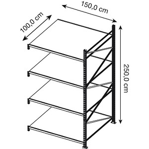 3612970820389 - Anbau-Schwerlastregal EPSIVOL ARZ2515104SAOM014 lichtgrau graphitgrau 1500 x 1000 x 2500 cm