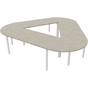 8058265539737 - Konferenztisch Idea+ CAR1605 CL I 74cm (H) 320x298cm (BxT) Trapezform beton   silber 8058265539737 Quadrifoglio