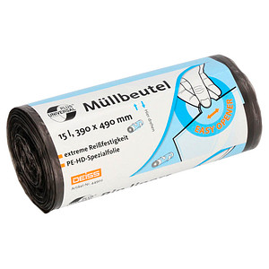 4001553711166 - DEISS UNIVERSAL PLUS Mülltüte 15 Liter grau Anwenderfreundlicher Müllbeutel mit hoher Stabilität Maße (B x L) 390 x 490 mm 1 Rolle = 50 Stück 4001553711166 - DEISS UNIVERSAL PLUS Mülltüte 15 Liter grau Anwenderfreundlicher Müllbeutel mit hoher Stabilität Maße (B x L) 390 x 490 mm 1 Rolle = 50 Stück