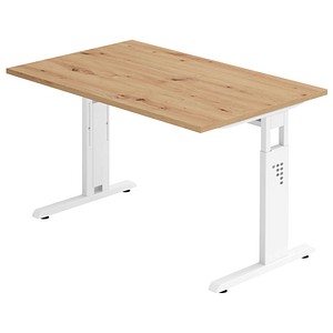 4032062187739 - OS 12 höhenverstellbarer Schreibtisch asteiche rechteckig C-Fuß-Gestell weiß 1200 x 800 cm 4032062187739 - OS 12 höhenverstellbarer Schreibtisch asteiche rechteckig C-Fuß-Gestell weiß 1200 x 800 cm