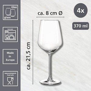 4006344320183 - Weißweinglas RITZENHOFF & BREKER Rumba transparent B8cm H215cm Ø8cm Glas Trinkgefäße 4er Set je 370 ml 4006344320183 - Weißweinglas RITZENHOFF & BREKER Rumba transparent B8cm H215cm Ø8cm Glas Trinkgefäße 4er Set je 370 ml