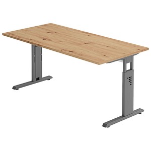 4032062190326 - Schreibtisch O-Serie VOS16 R G manuell höhenverstellbar 65-85cm (H) 160x80cm (BxT) rechteckig asteiche   graphit 4032062190