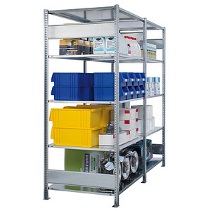 4004514283450 - Schulte Lagertechnik Fachbodenregal-Stecksystem MULTIplus 250 Anbauregal Längenriegel 3000x1000x500 mm 7 Böden verzinkt