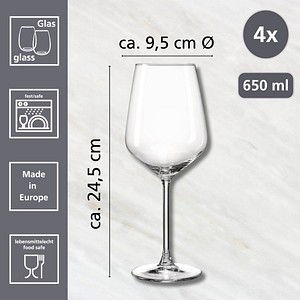 4006344320206 - Weinglas RITZENHOFF & BREKER Rumba transparent B95cm H245cm Ø95cm Glas Trinkgefäße Burgunderglas im 4er Set je 650 ml
