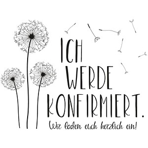 4006166471452 - ICH WERDE KONFIRMIERTEinladung Motivstempel Pusteblume 70 x 90 cm