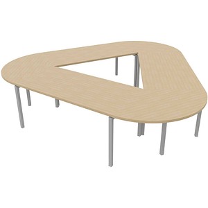 8058265539683 - Konferenztisch Idea+ CAR1605 RK A 74cm (H) 320x298cm (BxT) Trapezform eiche   silber 8058265539683 Quadrifoglio