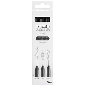 4013695266046 - COPIC Multiliner Fineliner schwarz 005 + 01 + 03 mm 4013695266046 COPIC 3 Stück 4013695266046 - COPIC Multiliner Fineliner schwarz 005 + 01 + 03 mm 4013695266046 COPIC 3 Stück