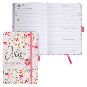 2 Stück Sigel Buchkalender J6307, beige, pink, 1 Woche / 2 Seiten, 13,5x20,3cm (A5) 4004360774881 Sigel