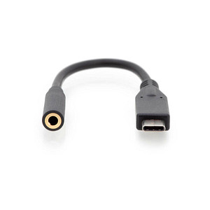 4016032451112 - DIGITUS - Adapter USB-C auf Klinkenstecker - 24 pin USB-C männlich zu Stereo Mini-Klinkenstecker weiblich 20 cm Schwarz