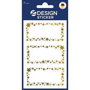 AVERY Zweckform Aufkleber Sterne, gold, 6 Etiketten