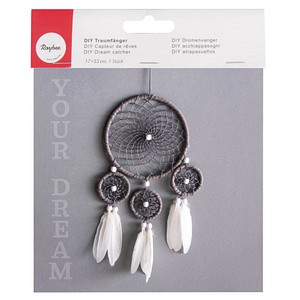 4006166413711 - Bastelset Traumfänger grau grau weiß 4006166413711 - Bastelset Traumfänger grau grau weiß